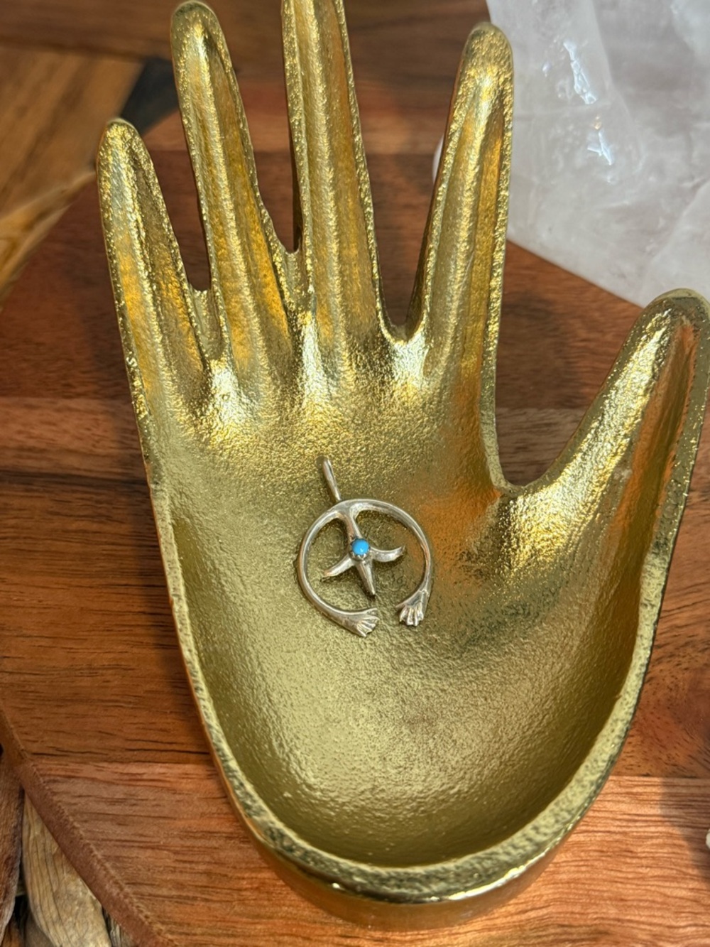 Marie Yazzie Navajo Handmade Naja Pendant with Friendship Hands